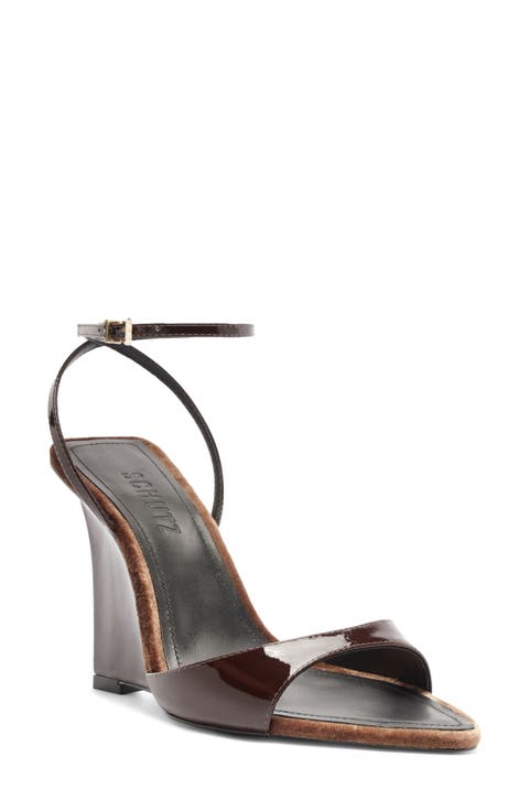 Elodie Ankle Strap Pointed Toe Wedge Sandal