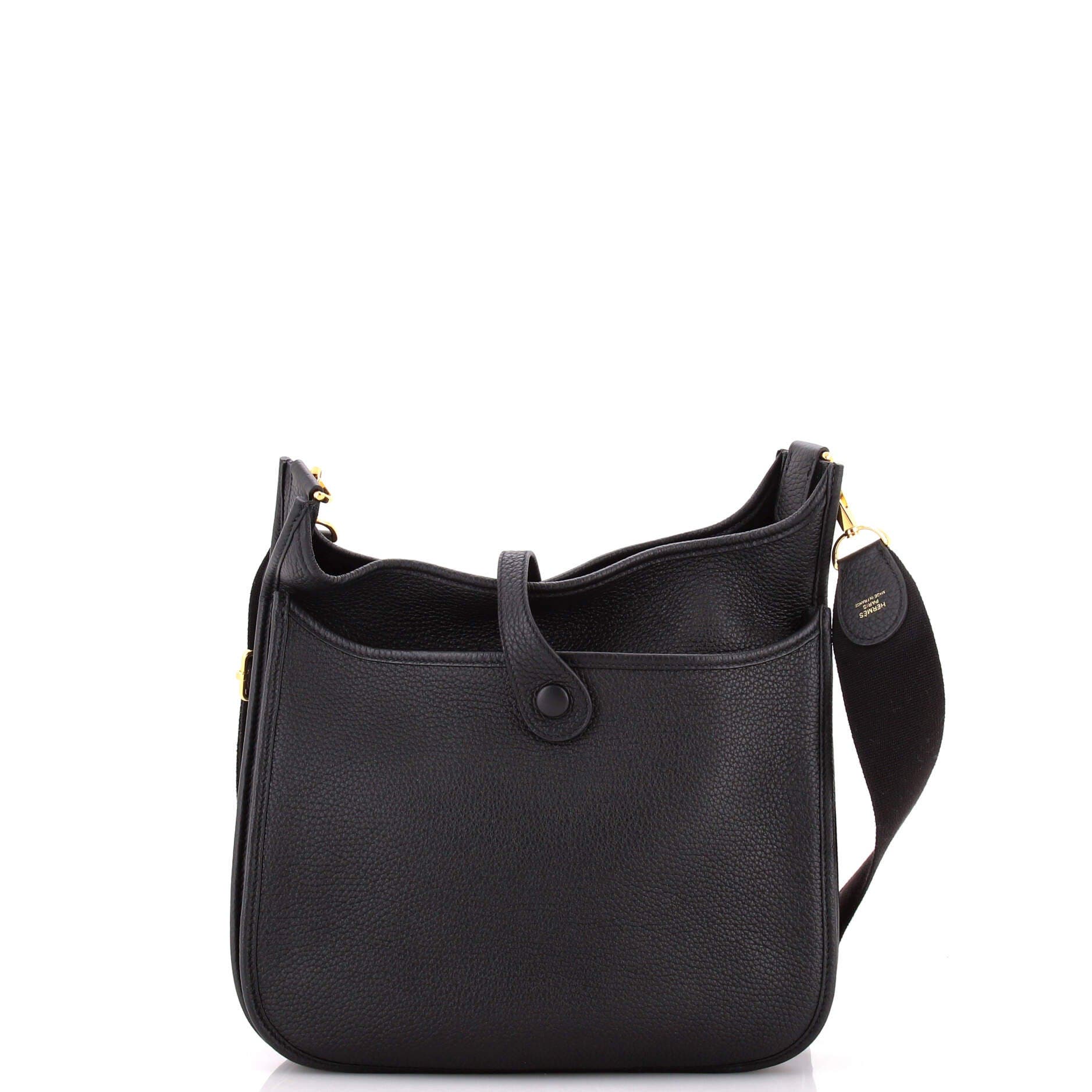 Pre-Owned Hermes Evelyne Bag Gen III Clemence PM, Alternate, color, Noir