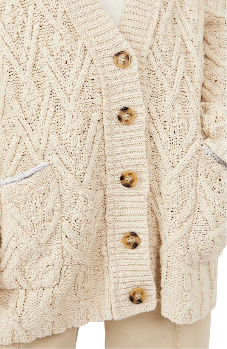 Free People Montana Cable Cotton Cardigan, Alternate, color, 