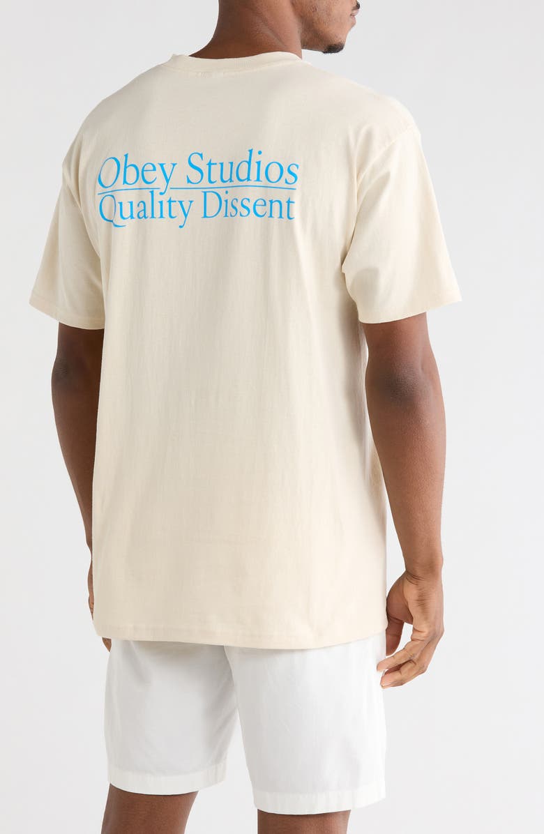 Obey Quality Dissent Graphic T-Shirt, Alternate, color, Cream