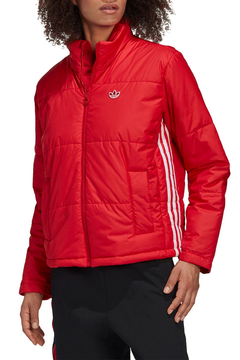 Short Puffer Jacket, Main, color, SCARLET
