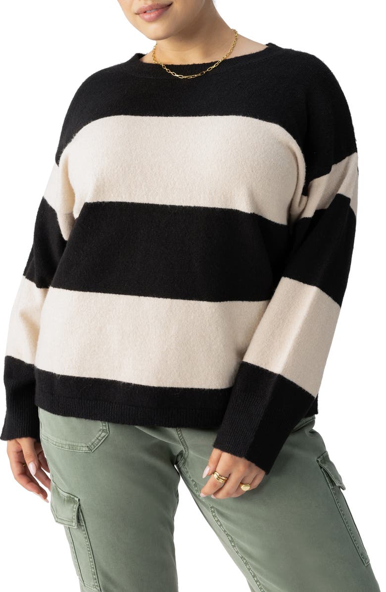 Sanctuary Cuddle Up Stripe Sweater, Alternate, color, 