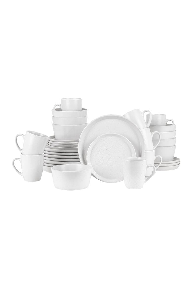 Albie Stoneware 32-Piece Dinnerware Set, Main, color, White 32-Pieces