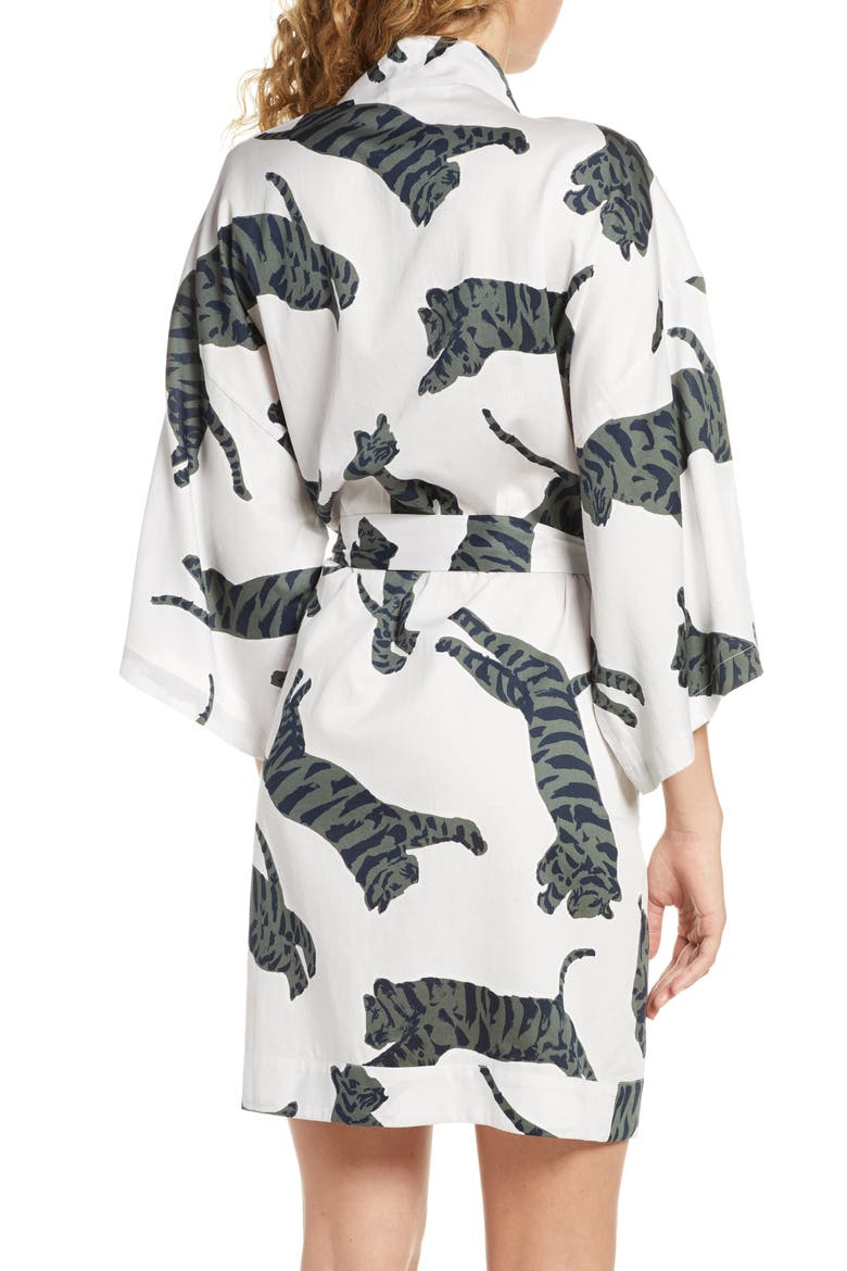Margaux Short Cotton Robe, Alternate, color, TIGER MOON GREY