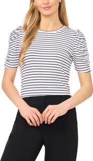 Halogen® Puff Sleeve Stripe Tee