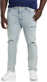 True Nation by DXL Big & Tall Tapered-Fit Ultra Light Destructed Jeans