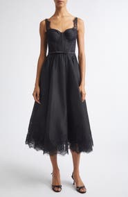 Zimmermann Valiant Lace Trim Corset Midi Dress