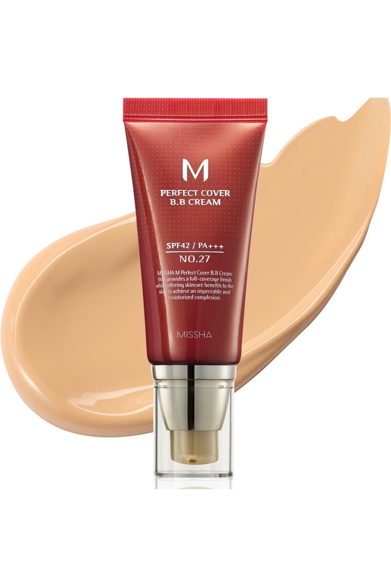 M Perfect Cover BB Cream SPF 42 PA+++, Main, color, No. 27 (HONEY BEIGE)