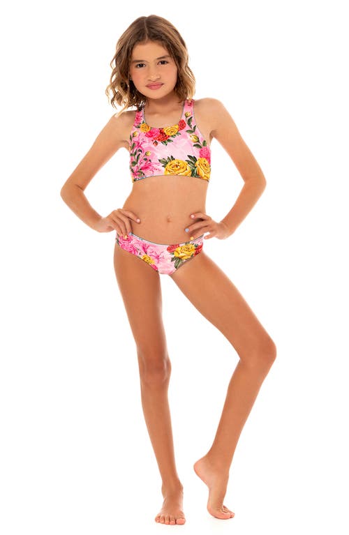 Shop Agua Bendita Kids' Mirage Gianna Reversible Two-piece Swimsuit In Pink Multicolor