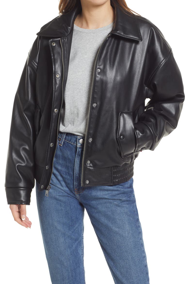 Levi's® Retro Bomber Jacket, Main, color, BLACK