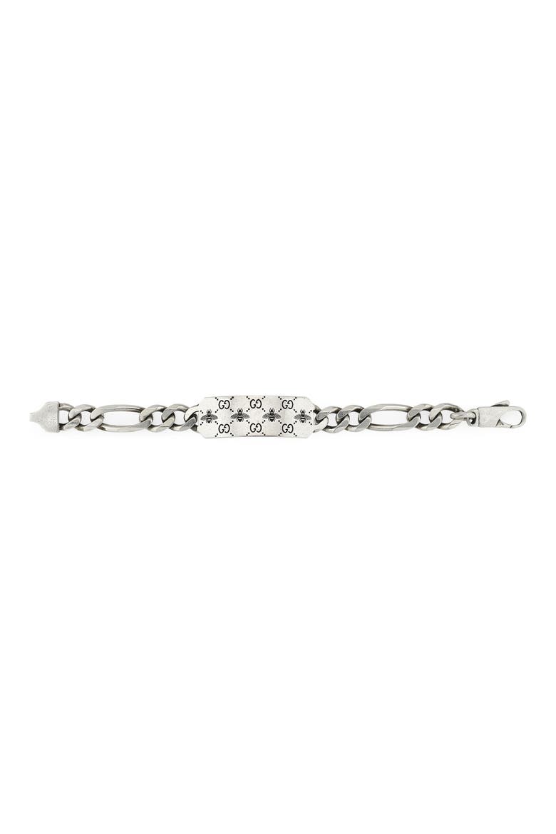 Signature Bee ID Bracelet, Alternate, color, STERLING SILVER