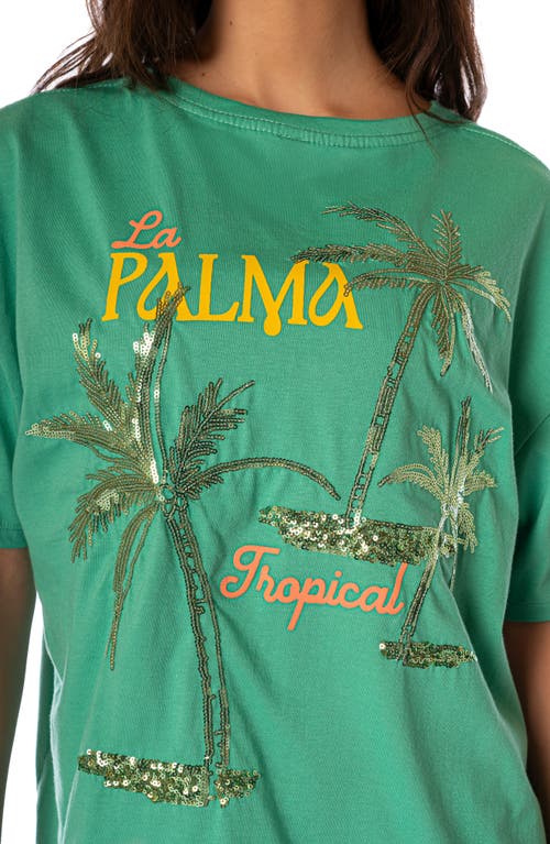 Maaji Tropical Green Azalea Cotton Cover-up T-shirt In Green