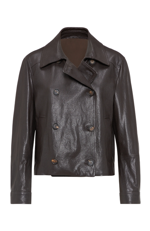 Brunello Cucinelli Cropped Caban Casual Jackets And Parka Brown In Chocolate