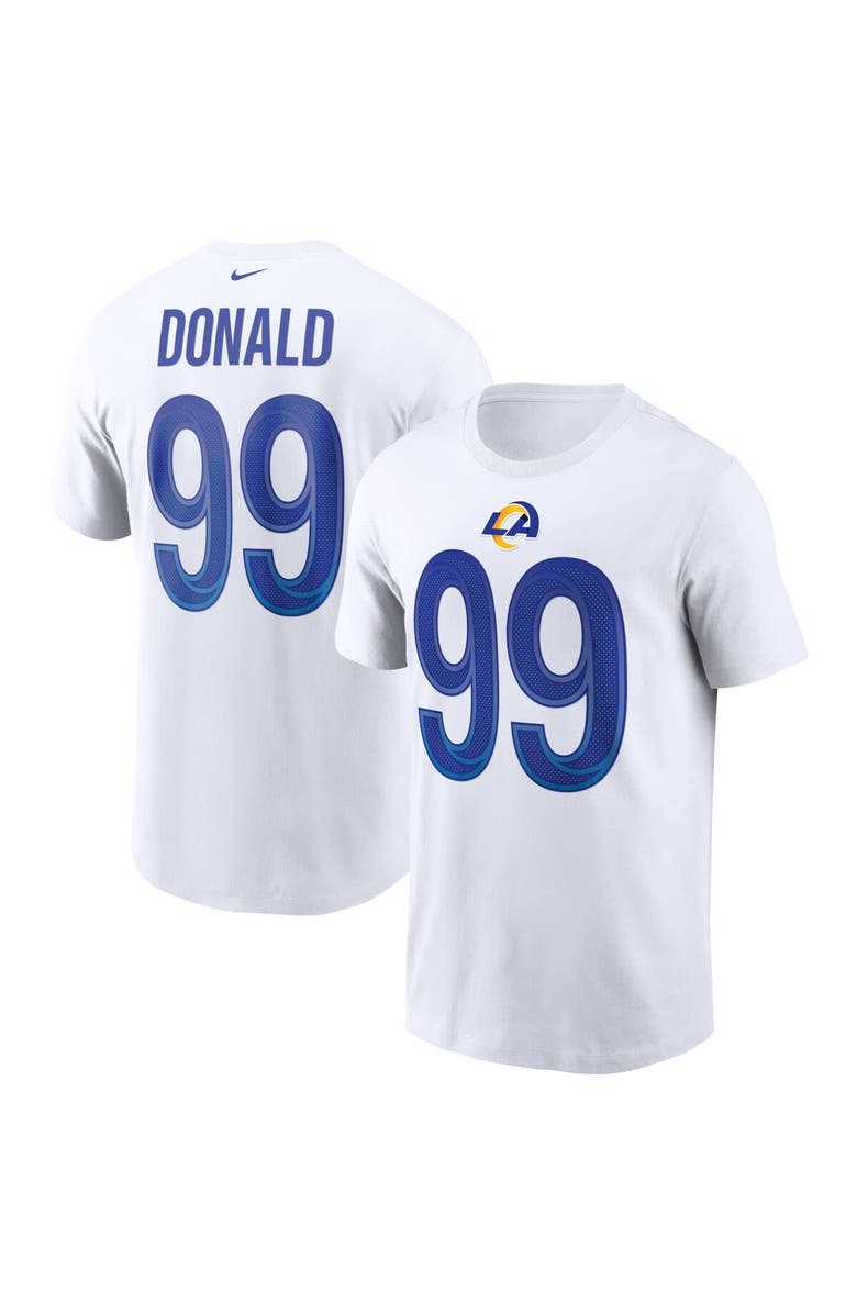 Nike Men's Nike Aaron Donald White Los Angeles Rams Name & Number T-Shirt, Main, color,