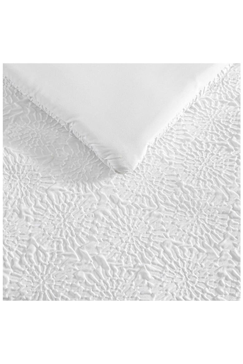 Sunflower Embossed Microfiber Comforter, Sheets & Throw Set, Alternate, color, WHITE