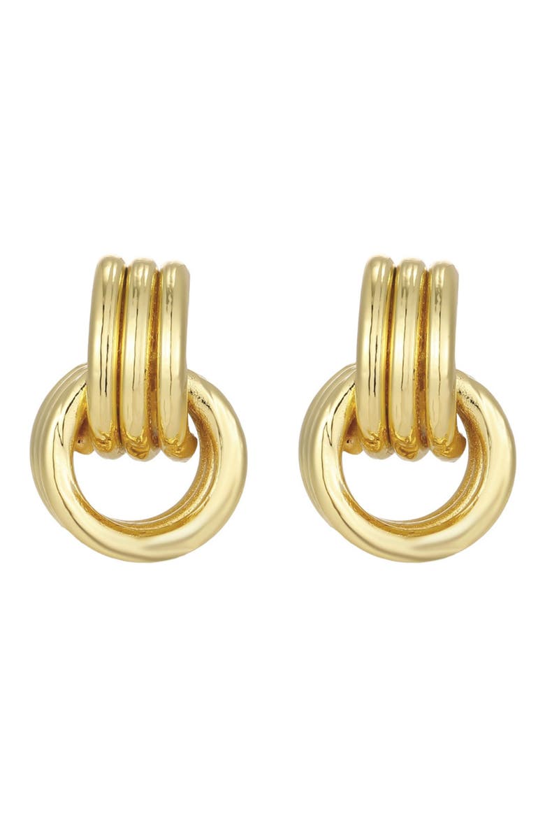 Maeve 14K Gold Plated Interlocking Circle Stud Earrings, Alternate, color, GOLD