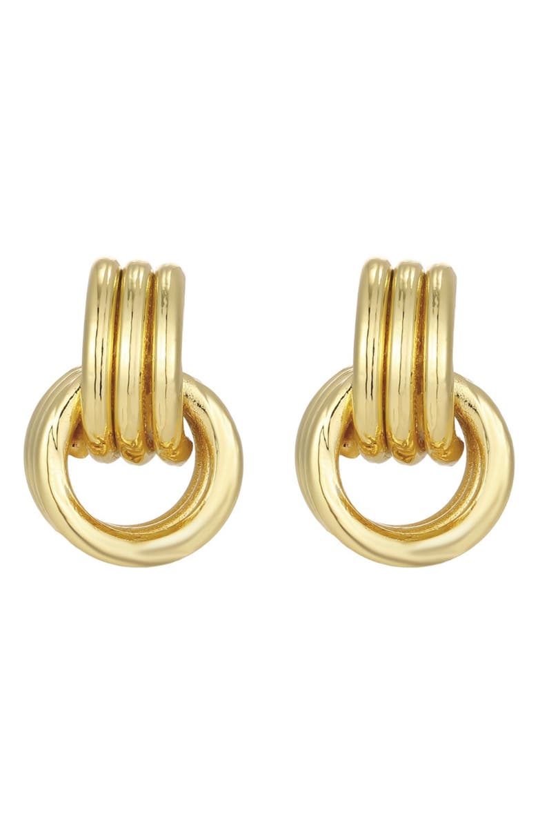 Adornia Maeve 14K Gold Plated Interlocking Circle Stud Earrings, Alternate, color, Gold