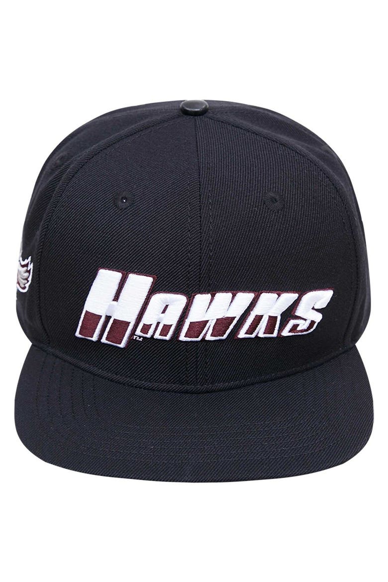 Men's Pro Standard Black Maryland Eastern Shore Hawks Arch Over Logo Evergreen Snapback Hat, Alternate, color, Black
