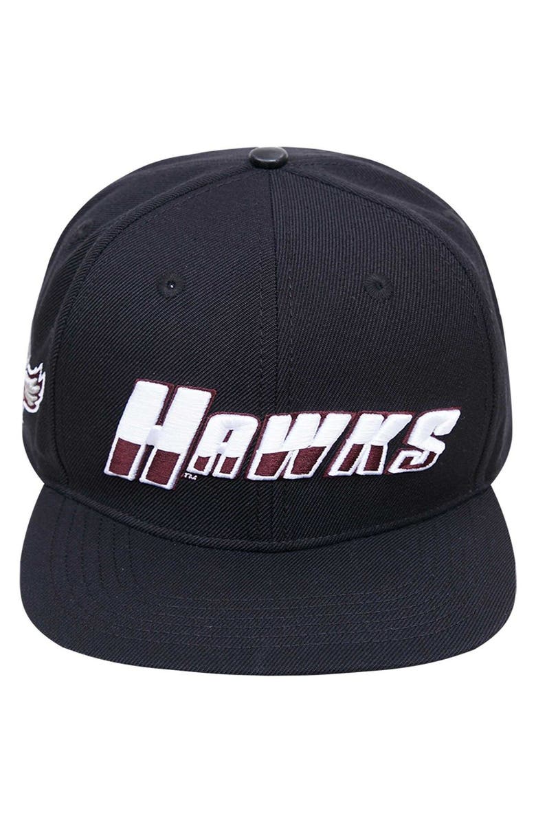 PRO STANDARD Men's Pro Standard Black Maryland Eastern Shore Hawks Arch Over Logo Evergreen Snapback Hat, Alternate, color, Black