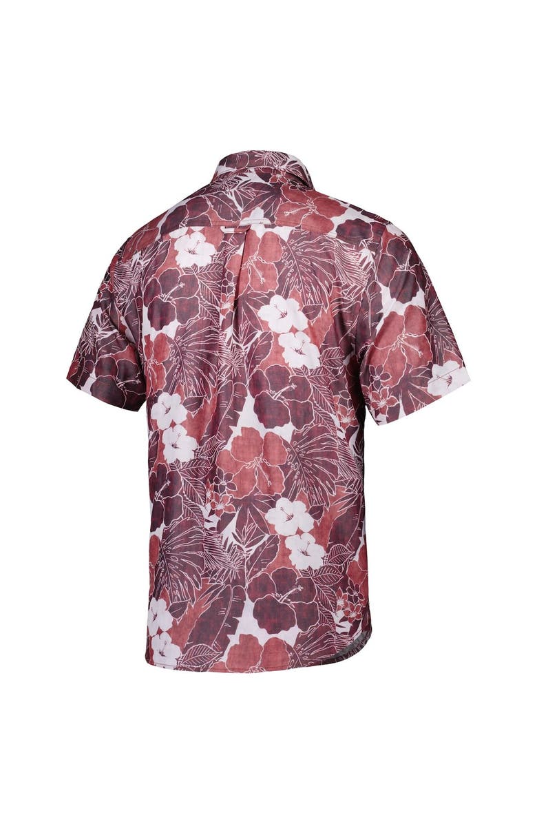Tommy Bahama Men's Tommy Bahama Burgundy Washington Commanders Coconut Point Playa Floral Camp IslandZone Button-Up Shirt, Alternate, color, Burgundy