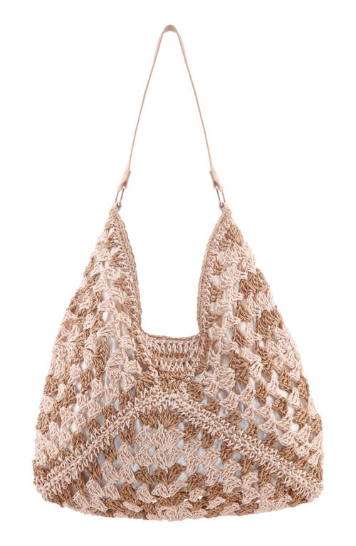 Shop Nina Zeneya Woven Shoulder Bag In Tan-natural