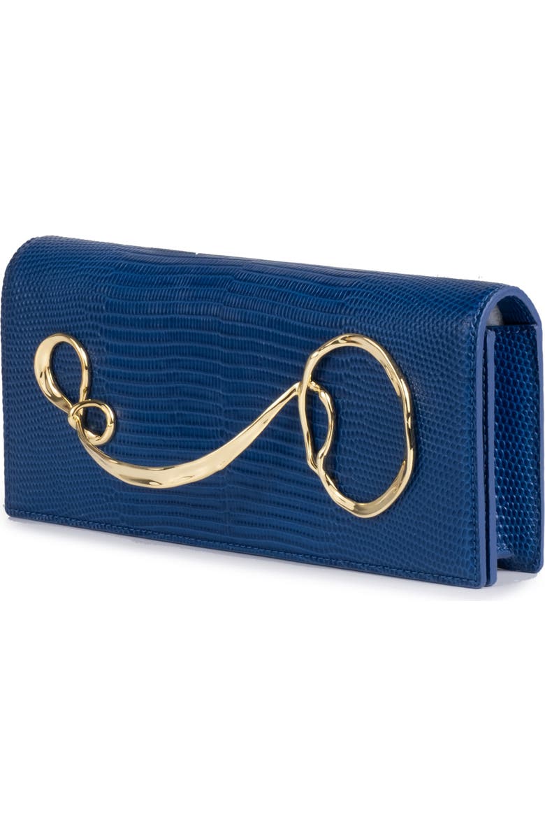 Alexis Bittar Twisted Side Handle Leather Clutch, Alternate, color,