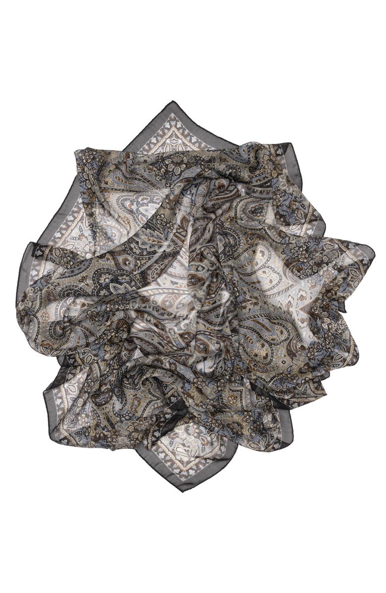 Elizabetta Helena - Large Silk Scarf for Women, Alternate, color, Brown And Blue