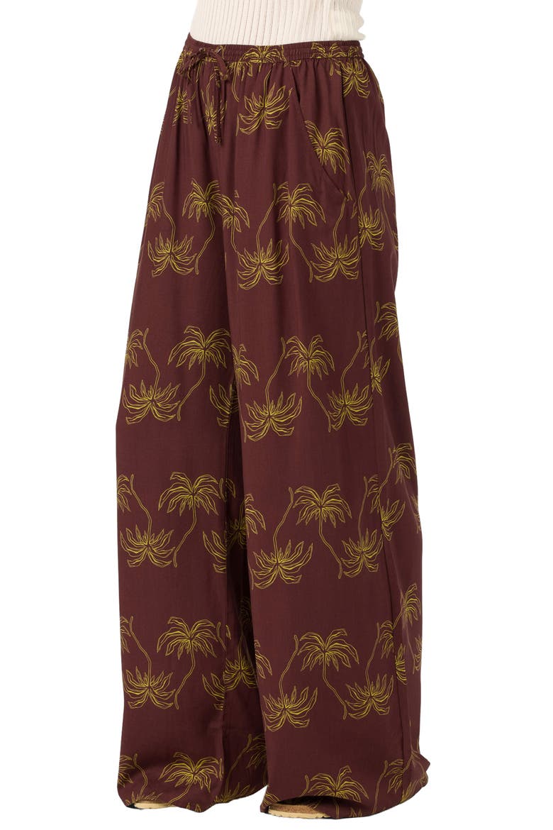 Rosalie Palm Stripe Pants, Alternate, color, CHOCOLATE