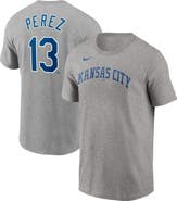 Nike Men's Nike Salvador Perez Gray Kansas City Royals Name & Number T-Shirt