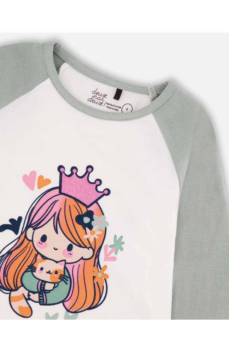 Deux par Deux Jersey Raglan Sleeve Tee, Alternate, color, Off-White