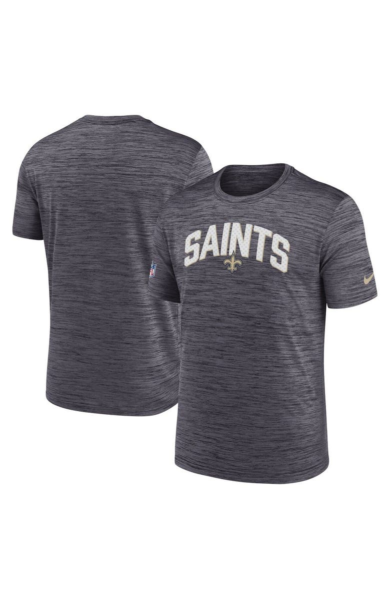 Nike Men's Nike Black New Orleans Saints Sideline Velocity Athletic Stack Performance T-Shirt, Main, color, Black
