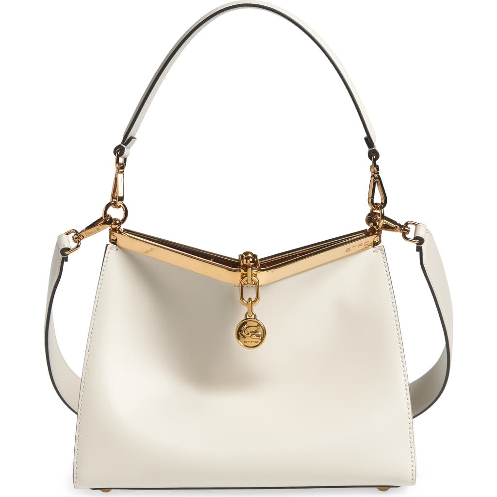 Etro Vela Mini Leather Shoulder Bag In White