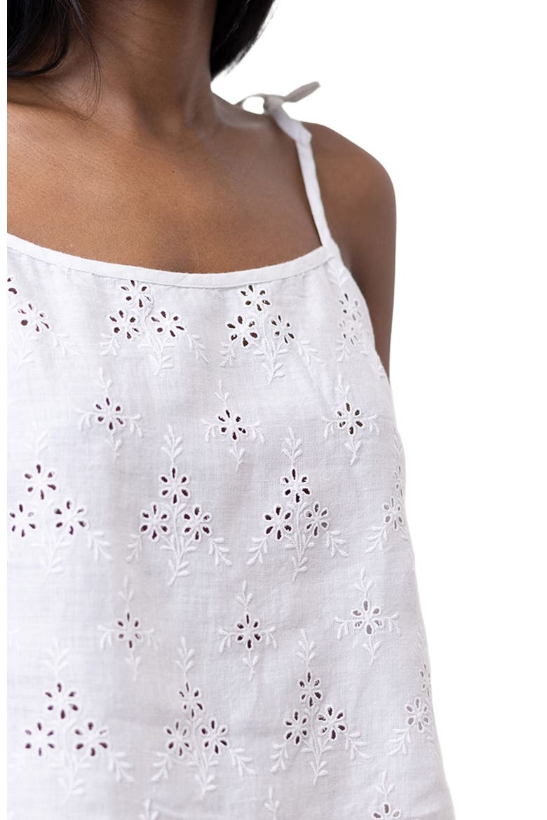 Tie-up Embroidered Camisole Top, Alternate, color, White Embroidered