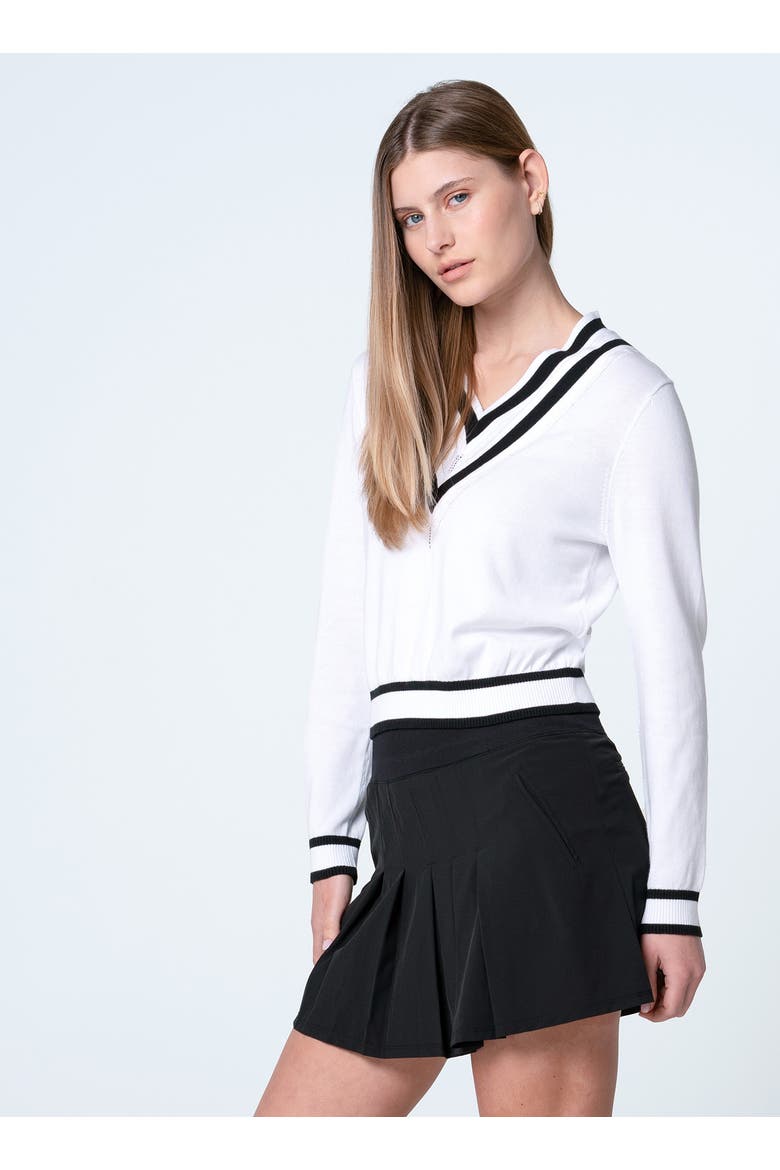 Victory V-Neck Sweater, Alternate, color, White