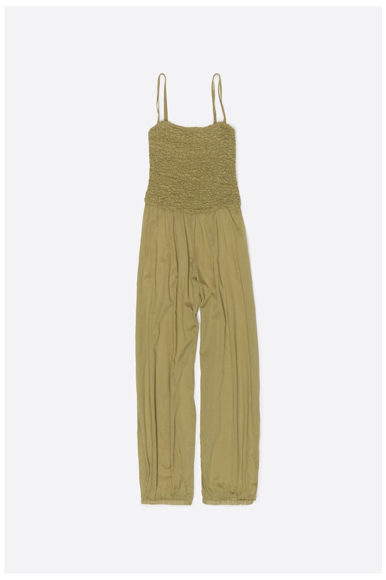 Cotton Gathered Balloon Jumpsuit, Alternate, color, KHAKI