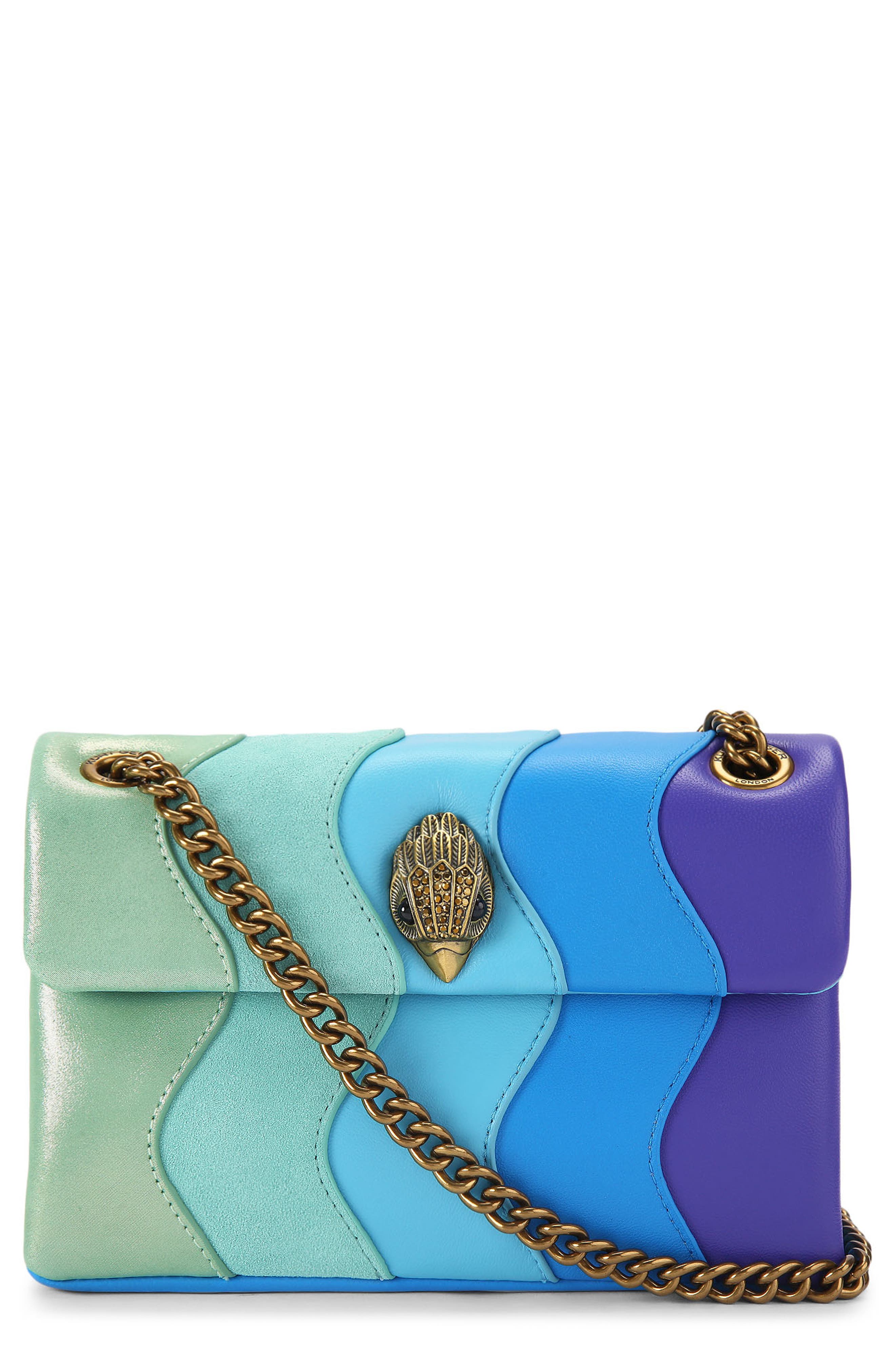 Kurt Geiger London Mini Kensington Convertible Leather Crossbody Bag, Main, color, Open Blue