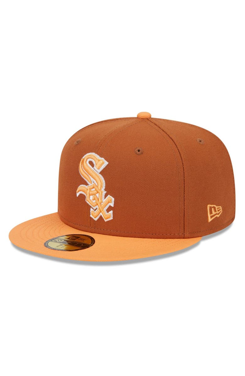 New Era Men's New Era Brown/Orange Chicago White Sox Spring Color Basic Two-Tone 59FIFTY Fitted Hat, Main, color, Brown
