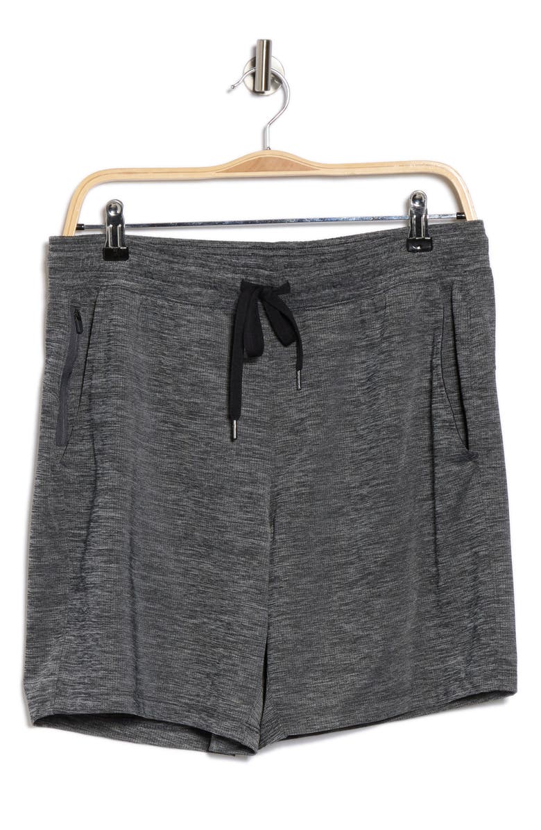 90 DEGREE BY REFLEX Heathered Mesh Active Shorts, Alternate, color, Heather Black