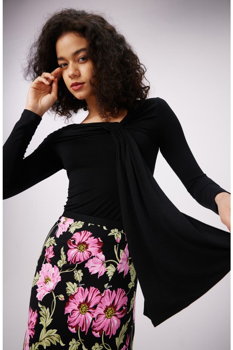 Twila Asymmetric Top, Alternate, color, BLACK