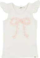 oh baby! Ruffle Bow Pink Silver-Fleck Tulle Flutter Tank