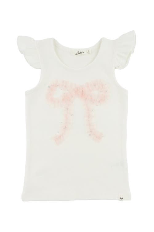 OH BABY OH BABY! RUFFLE BOW PINK SILVER-FLECK TULLE FLUTTER TANK