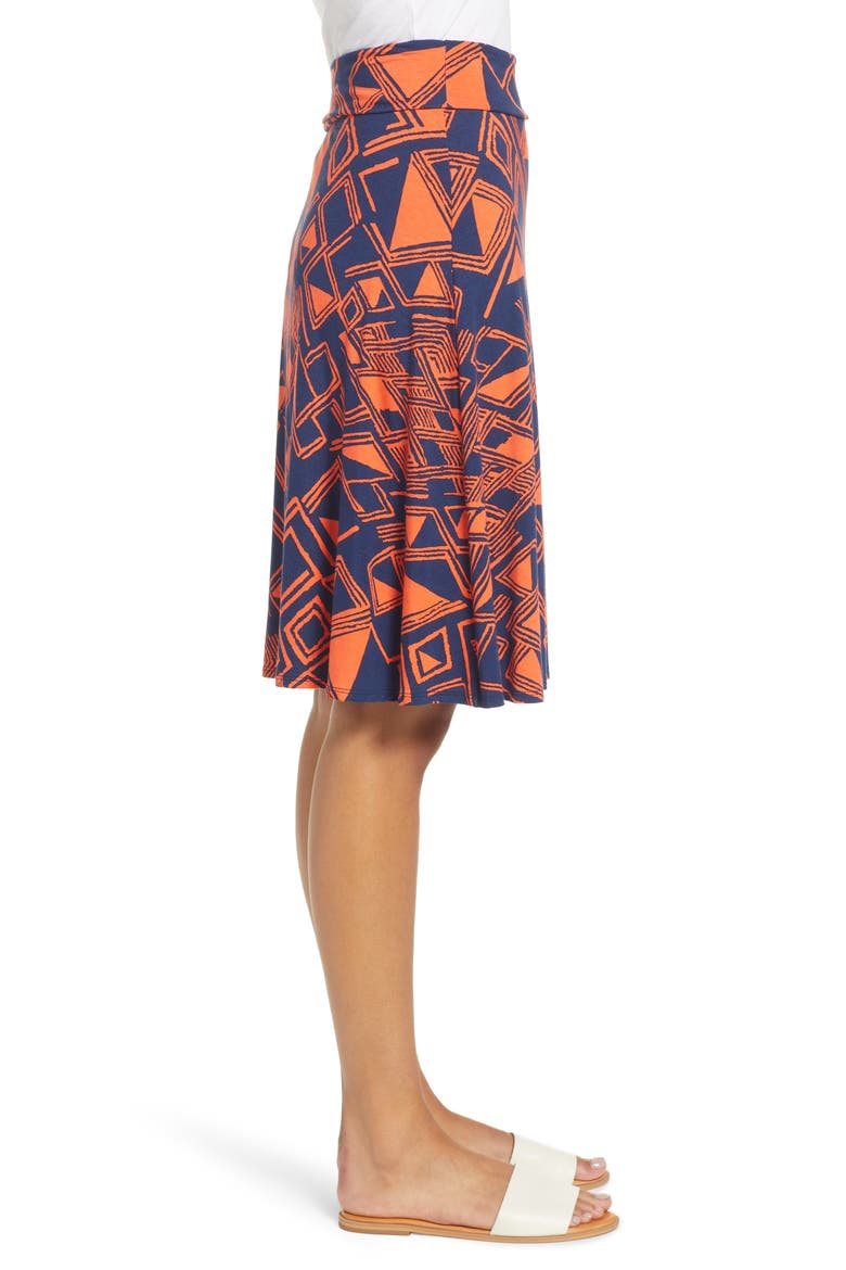 Geo Print Roll Top Skirt, Alternate, color, NAVY/ ORANGE
