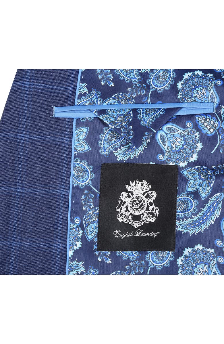 English Laundry Plaid Blue Wool Blend Suit, Alternate, color, Navy