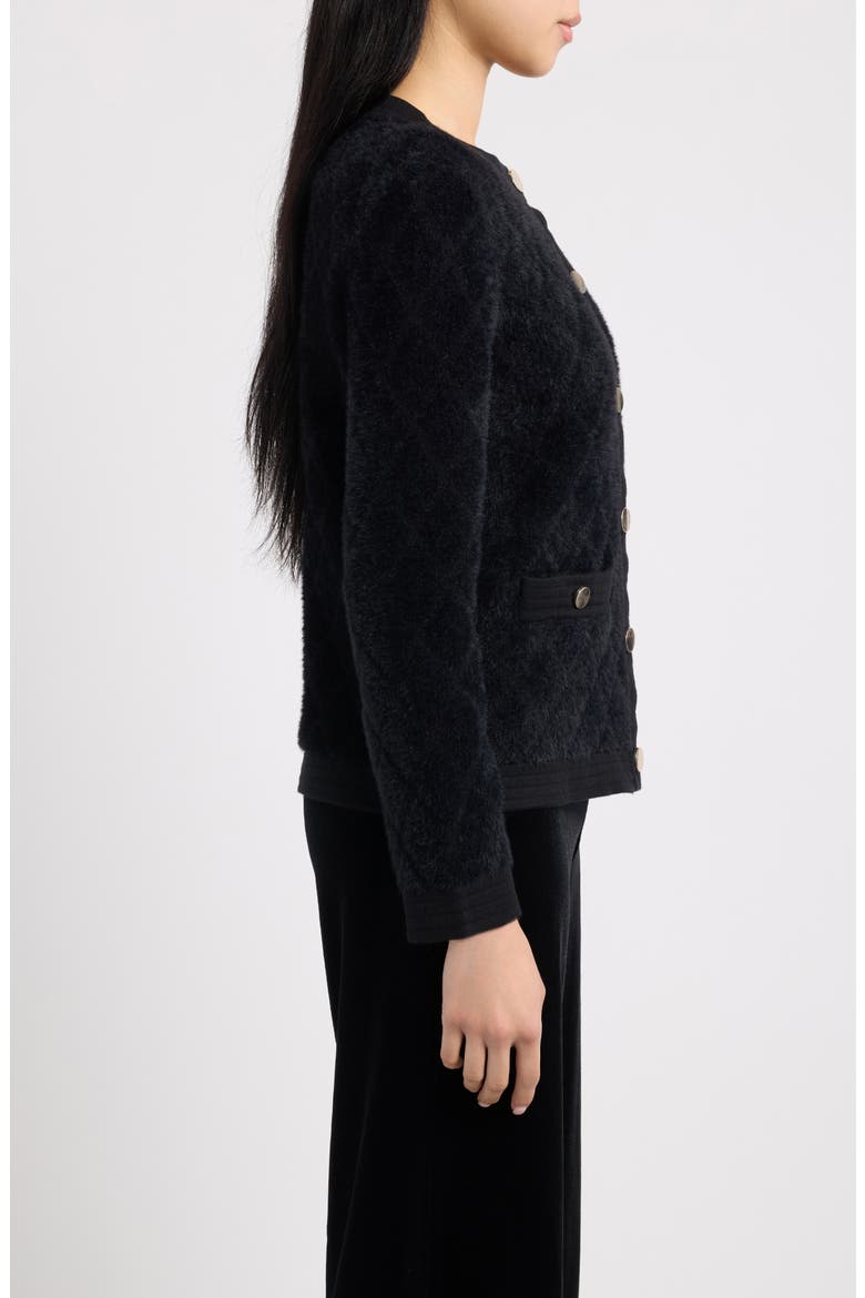 Quilted Eyelash Cardigan, Alternate, color, ANNE BLACK