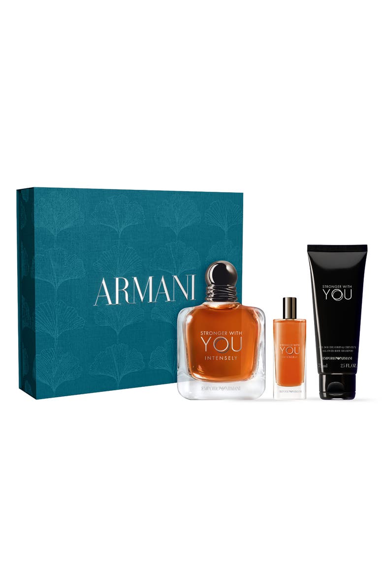 ARMANI beauty Stronger With You Intensely 3-Piece Cologne Gift Set $163 Value, Alternate, color,