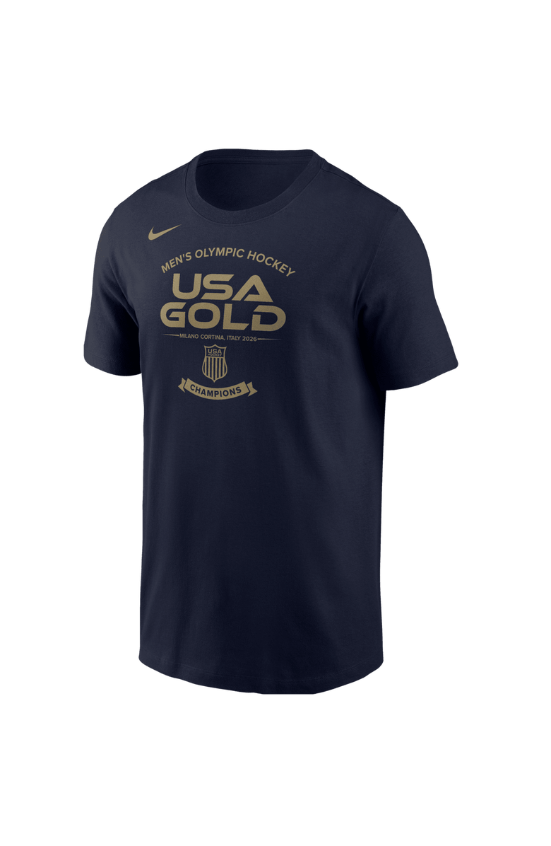 Nike Men's Nike  Navy Men's USA Hockey 2026 Winter Olympics Gold Medal Roster T-Shirt, Alternate, color, Navy