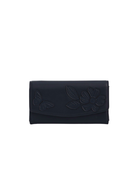 Floral Applique Long Wallet