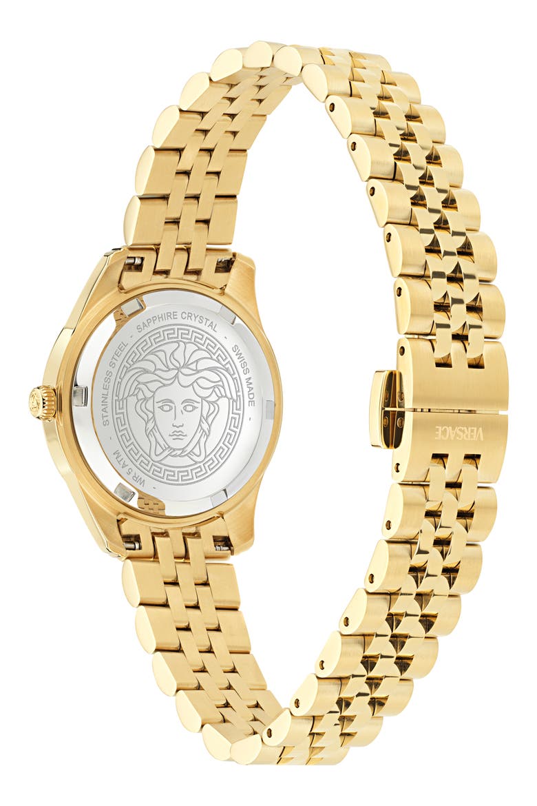 Petite Greca Time Bracelet Watch, 30mm, Alternate, color, IP YELLOW GOLD