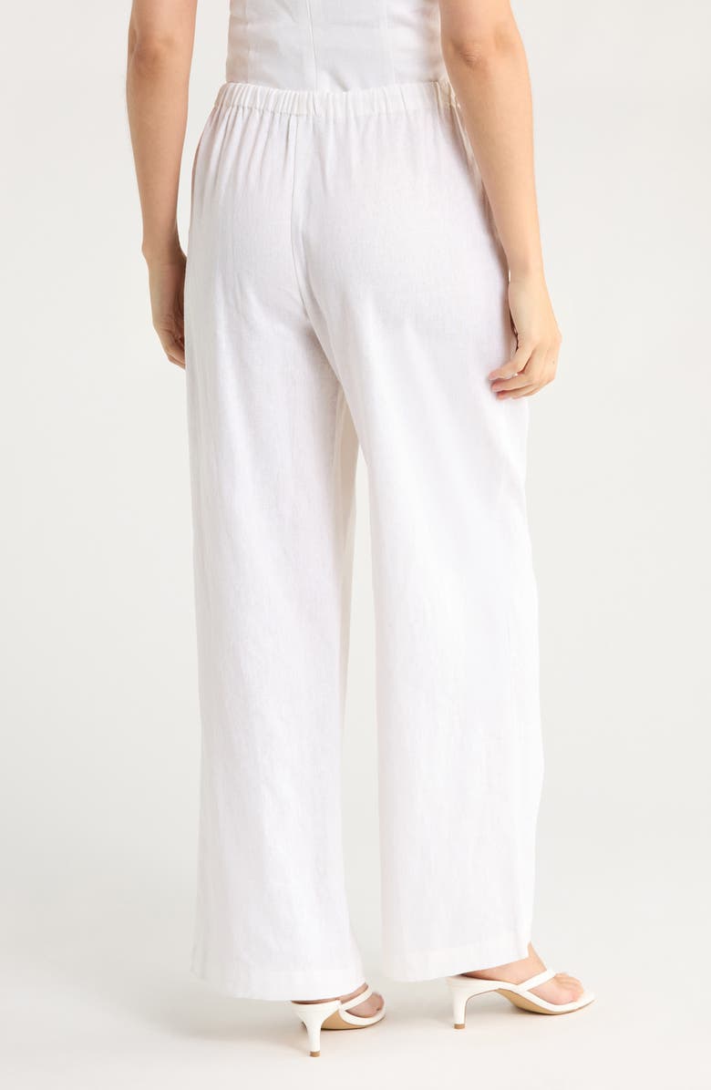 WAYF Linen Blend Pull-On Pants, Alternate, color, Ivory