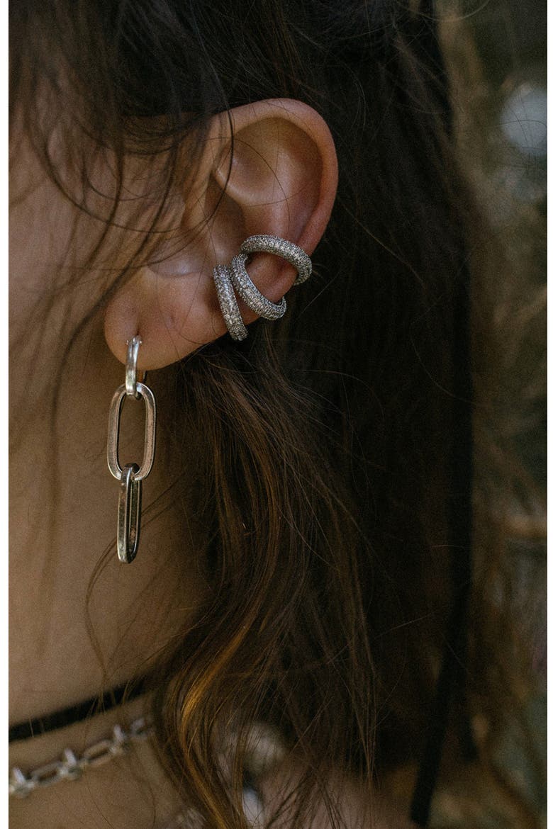 Sydney Chain Earrings, Alternate, color, SILVER